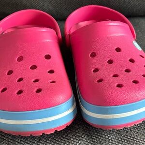 Crocs Retro Classic Clog Men 4/ Women 6 Candy Pink Teal Blue White Crocband